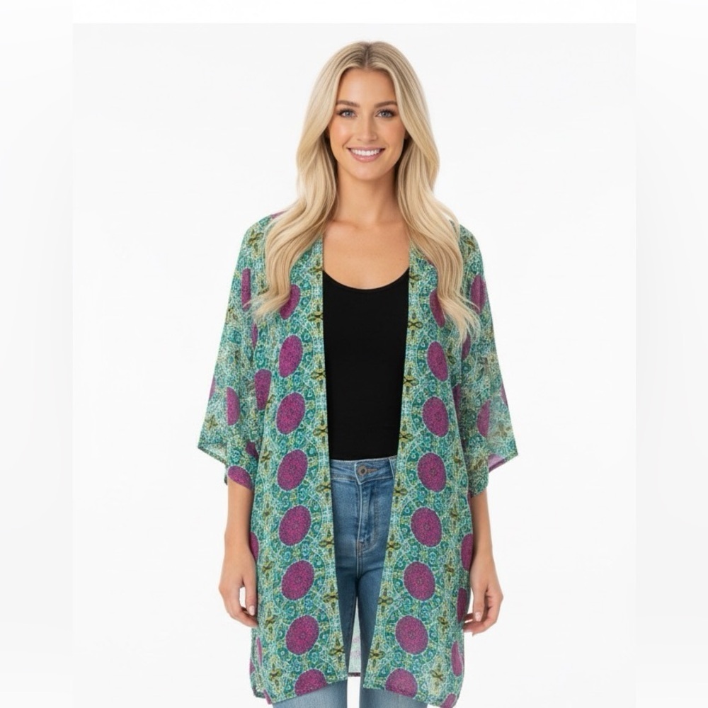 Honey Belle medium oversized floral boho kimono
